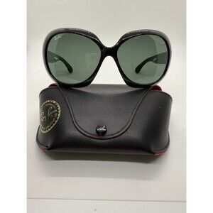 RAY-BAN RB4098 JACKIE OHH II 601/71 3N ITALY BLACK OVERSIZE W/CASE Read Descrpt